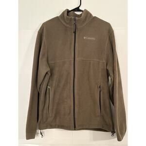Columbia Men’s Fleece Jacket Medium Brown Full Zip Zipper Pockets